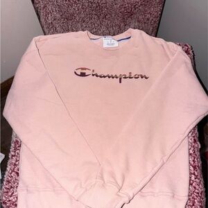 Champion Women's Light Pink Crew Neck Sweater